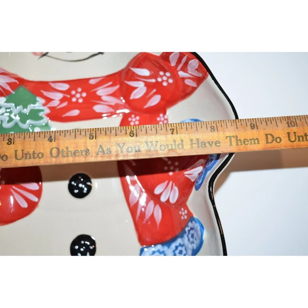 TempTations‎ Tara Winter Whimsy Chip Bowl Baking Dish Snowman Christmas Frosty